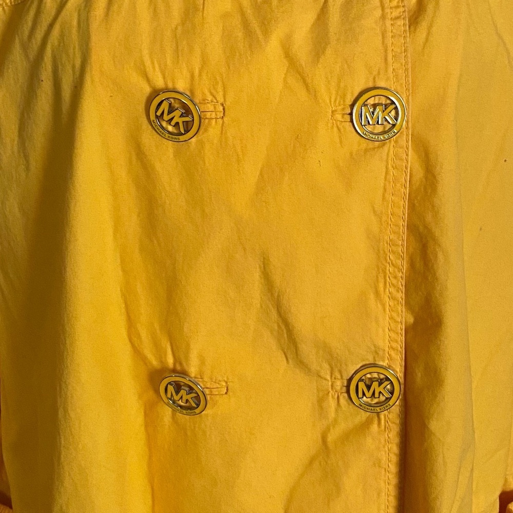 Michael Kors Yellow Double-Breasted Womens 100% Cotton Jacket Size 2X Lagenlook - Picture 6 of 9